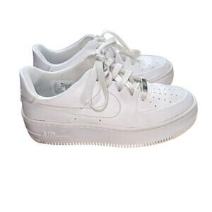 Nike Women's Air Force 1 Sage Low in triple white leather size 7.5